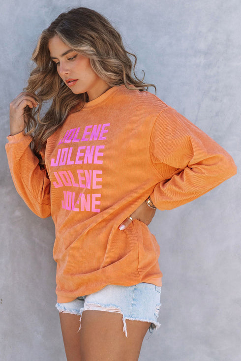 Ribbed Corduroy Oversized Sweatshirt